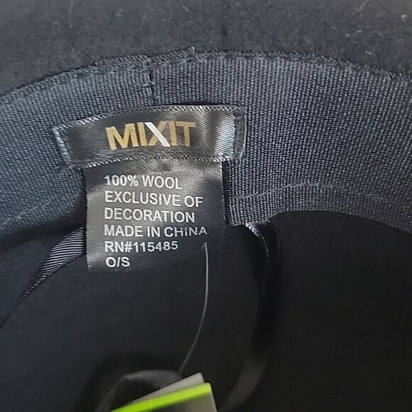 Mixit Black Wool Felt Floppy Hat For Women - Picture 8 of 10